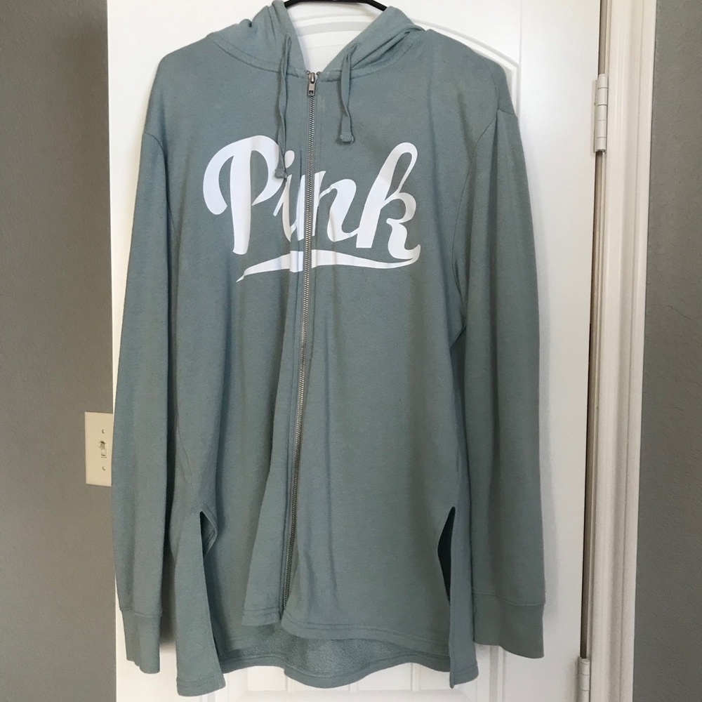 VS Pink logo zip-up hoodie